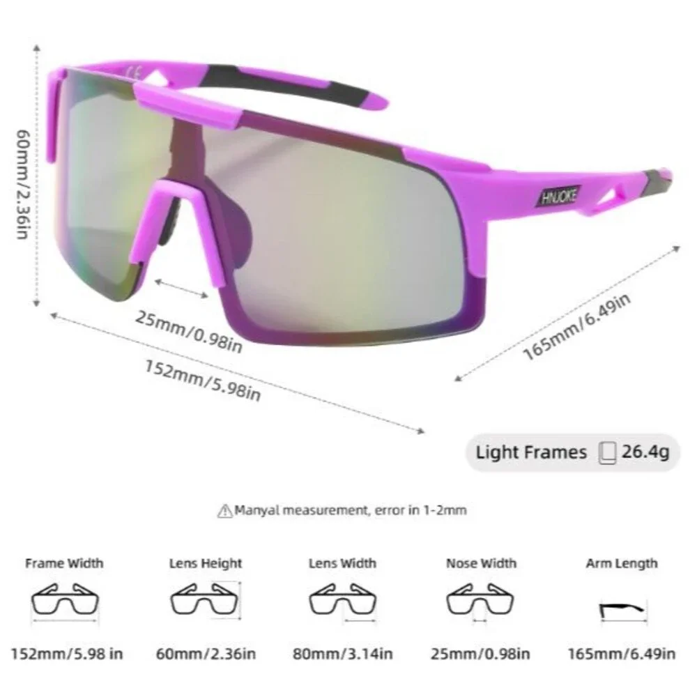 Sport Sunglasses Blue Mirror UV Protection Cycling Running Baseball Purple
